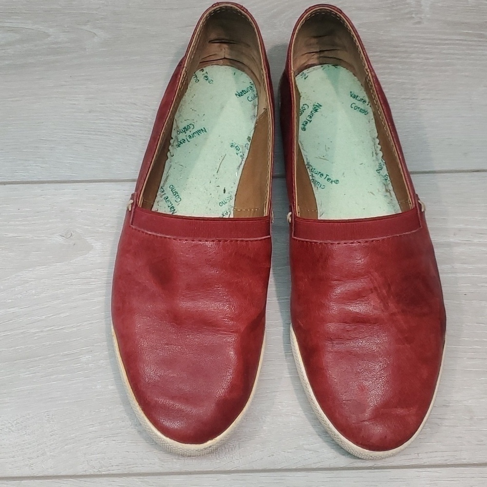 Frye Womens Melanie Leather Burn red Comfort Loafer Flats shoes sz 8M - Picture 4 of 15